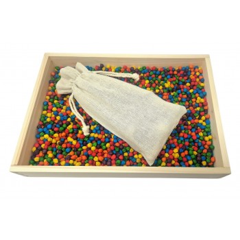 Sensorais Varavīksnes Zirņu Un Koka Karošu Komplekts - OUWAKIDS