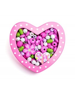 KOKA PĒRLĪTES SIRDS FORMAS KASTĪTĒ ROZĀ - WOODY KOKA PĒRLĪTES SIRDS FORMAS KASTĪTĒ ROZĀ - WOODY