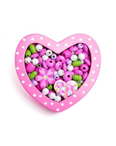 KOKA PĒRLĪTES SIRDS FORMAS KASTĪTĒ ROZĀ - WOODY KOKA PĒRLĪTES SIRDS FORMAS KASTĪTĒ ROZĀ - WOODY