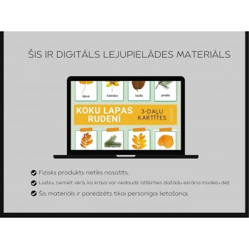 TREE LEAVES IN AUTUMN 3-PART CARDS, DIGITAL MATERIAL - OUWAKIDS TREE LEAVES IN AUTUMN 3-PART CARDS, DIGITAL MATERIAL - OUWAKIDS