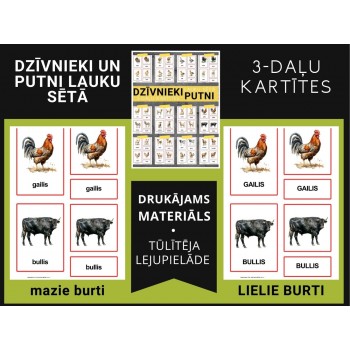 DZĪVNIEKI UN PUTNI LAUKU SĒTĀ, DIGITĀLS MATERIĀLS - OUWAKIDS