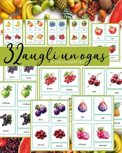 3-DAĻU KARTĪTES AUGĻI UN OGAS, DIGITĀLS MATERIĀLS - OUWAKIDS