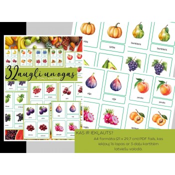 3-DAĻU KARTĪTES AUGĻI UN OGAS, DIGITĀLS MATERIĀLS - OUWAKIDS