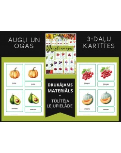  3-DAĻU KARTĪTES AUGĻI UN OGAS, DIGITĀLS MATERIĀLS - OUWAKIDS