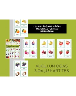  3-DAĻU KARTĪTES AUGĻI UN OGAS, DIGITĀLS MATERIĀLS - OUWAKIDS