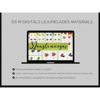 3-DAĻU KARTĪTES AUGĻI UN OGAS, DIGITĀLS MATERIĀLS - OUWAKIDS
