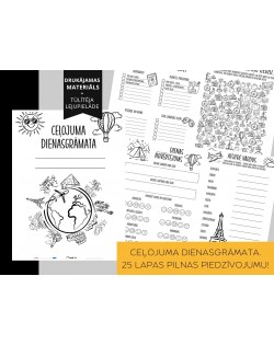 BĒRNU CEĻOJUMA DIENASGRĀMATA – 25 LAPAS AR UZDEVUMIEM, SPĒLĒM, AKTIVITĀTĒM, DIGITĀLS MATERIĀLS - OUWAKIDS