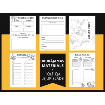 BĒRNU CEĻOJUMA DIENASGRĀMATA – 25 LAPAS AR UZDEVUMIEM, SPĒLĒM, AKTIVITĀTĒM, DIGITĀLS MATERIĀLS - OUWAKIDS