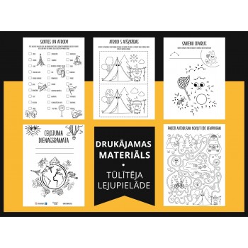 BĒRNU CEĻOJUMA DIENASGRĀMATA – 25 LAPAS AR UZDEVUMIEM, SPĒLĒM, AKTIVITĀTĒM, DIGITĀLS MATERIĀLS - OUWAKIDS