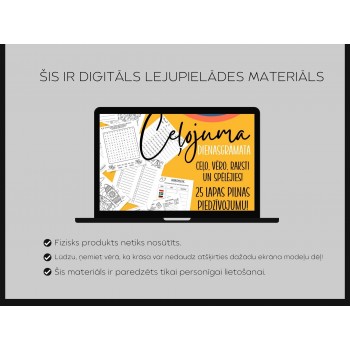 BĒRNU CEĻOJUMA DIENASGRĀMATA – 25 LAPAS AR UZDEVUMIEM, SPĒLĒM, AKTIVITĀTĒM, DIGITĀLS MATERIĀLS - OUWAKIDS