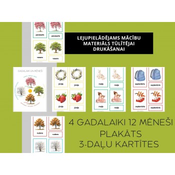 4 GADALAIKI UN 12 MĒNEŠI, PLAKĀTS UN 3-DAĻU KARTĪTES, DIGITĀLS MATERIĀLS - OUWAKIDS