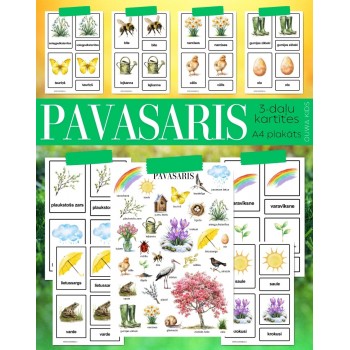 PAVASARIS, PLAKĀTS UN 3-DAĻU KARTĪTES, ATGĀDNES, DIGITĀLS MATERIĀLS - OUWAKIDS PAVASARIS, PLAKĀTS UN 3-DAĻU KARTĪTES, ATGĀDNES, DIGITĀLS MATERIĀLS - OUWAKIDS