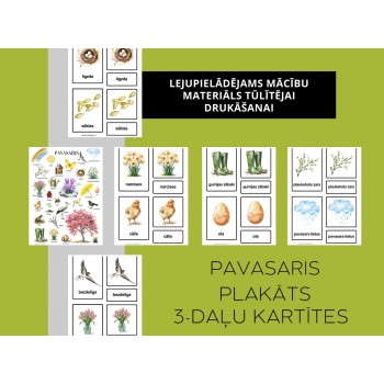 PAVASARIS, PLAKĀTS UN 3-DAĻU KARTĪTES, ATGĀDNES, DIGITĀLS MATERIĀLS - OUWAKIDS PAVASARIS, PLAKĀTS UN 3-DAĻU KARTĪTES, ATGĀDNES, DIGITĀLS MATERIĀLS - OUWAKIDS