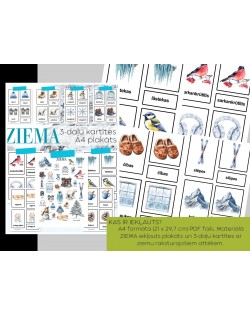 ZIEMA, PLAKĀTS UN 3-DAĻU KARTĪTES, ATGĀDNES, DIGITĀLS MATERIĀLS - OUWAKIDS