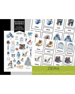 ZIEMA, PLAKĀTS UN 3-DAĻU KARTĪTES, ATGĀDNES, DIGITĀLS MATERIĀLS - OUWAKIDS