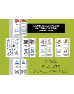 ZIEMA, PLAKĀTS UN 3-DAĻU KARTĪTES, ATGĀDNES, DIGITĀLS MATERIĀLS - OUWAKIDS