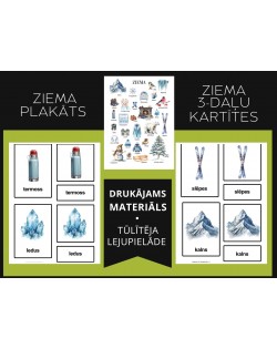 ZIEMA, PLAKĀTS UN 3-DAĻU KARTĪTES, ATGĀDNES, DIGITĀLS MATERIĀLS - OUWAKIDS