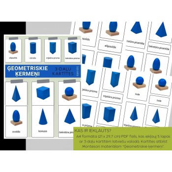 GEOMETRIC SHAPES 3-PART CARDS, DIGITAL MATERIAL - OUWAKIDS