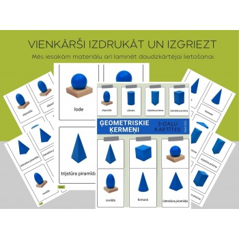 GEOMETRIC SHAPES 3-PART CARDS, DIGITAL MATERIAL - OUWAKIDS