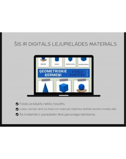 ĢEOMETRISKIE ĶERMEŅI 3-DAĻU KARTĪTES, DIGITĀLS MATERIĀLS - OUWAKIDS