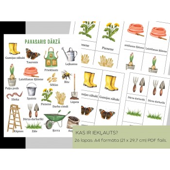 Spring in the Garden A4 Poster, 3-Part Cards and Worksheets - OUWAKIDS
