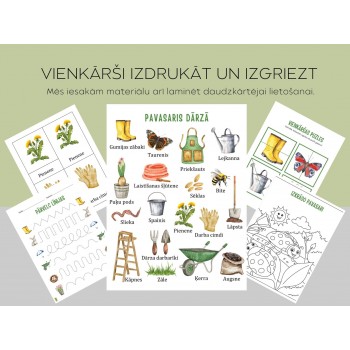Spring in the Garden A4 Poster, 3-Part Cards and Worksheets - OUWAKIDS