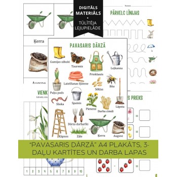 Spring in the Garden A4 Poster, 3-Part Cards and Worksheets - OUWAKIDS