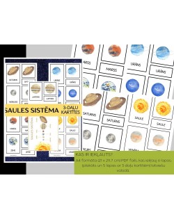 SAULES SISTĒMA 3-DAĻU KARTĪTES UN PLAKĀTS, DIGITĀLS MATERIĀLS - OUWAKIDS SAULES SISTĒMA 3-DAĻU KARTĪTES UN PLAKĀTS, DIGITĀLS MATERIĀLS - OUWAKIDS