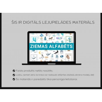 ZIEMAS ALFABĒTS KARTĪTES UN PLAKĀTS, DIGITĀLS MATERIĀLS - OUWAKIDS