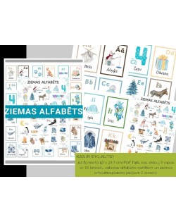 ZIEMAS ALFABĒTS KARTĪTES UN PLAKĀTS, DIGITĀLS MATERIĀLS - OUWAKIDS