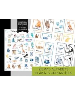 ZIEMAS ALFABĒTS KARTĪTES UN PLAKĀTS, DIGITĀLS MATERIĀLS - OUWAKIDS