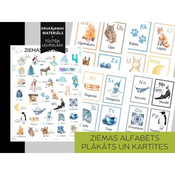 ZIEMAS ALFABĒTS KARTĪTES UN PLAKĀTS, DIGITĀLS MATERIĀLS - OUWAKIDS