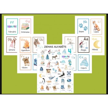 ZIEMAS ALFABĒTS KARTĪTES UN PLAKĀTS, DIGITĀLS MATERIĀLS - OUWAKIDS