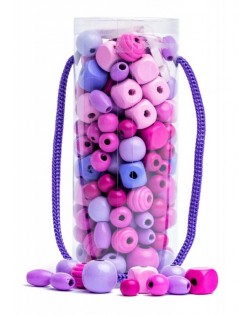 Koka Pērlītes Pink-Violet, 160 Gab. - WOODY