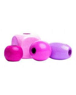 Koka Pērlītes Pink-Violet, 160 Gab. - WOODY