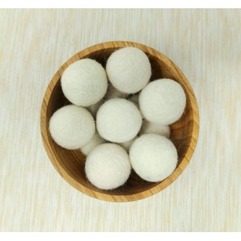 Wool Felt Balls Cream Color 3 cm