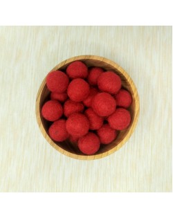 Vilnas Filca Bumbiņas Sarkanas 2 cm