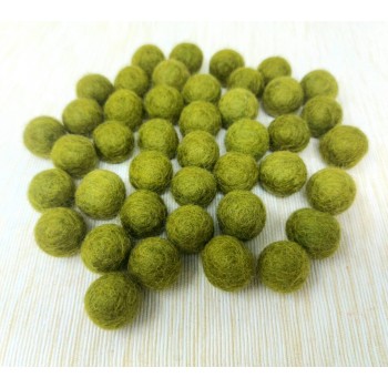 Wool Felt Balls Moss Green 2 cm Wool Felt Balls Moss Green 2 cm