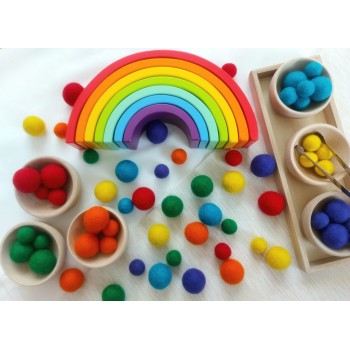 Vilnas Filca Bumbiņu Komplekts Rainbow 30 gab. Vilnas Filca Bumbiņu Komplekts Rainbow 30 gab.