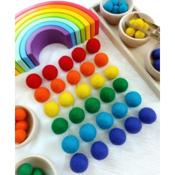 Vilnas Filca Bumbiņu Komplekts Rainbow 30 gab. Vilnas Filca Bumbiņu Komplekts Rainbow 30 gab.