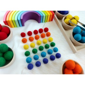 Vilnas Filca Bumbiņu Komplekts Rainbow 30 gab. Vilnas Filca Bumbiņu Komplekts Rainbow 30 gab.