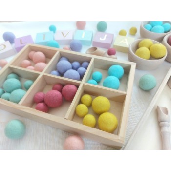 Vilnas Filca Bumbiņu Komplekts Pastel Rainbow 30 gab.