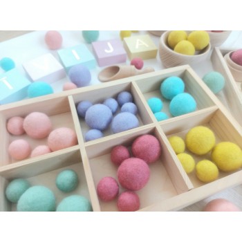 Vilnas Filca Bumbiņu Komplekts Pastel Rainbow 30 gab.