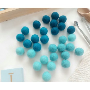 Vilnas Filca Bumbiņu Komplekts Blue Shades 30 gab.