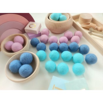 Vilnas Filca Bumbiņu Komplekts Pastel 30 gab.