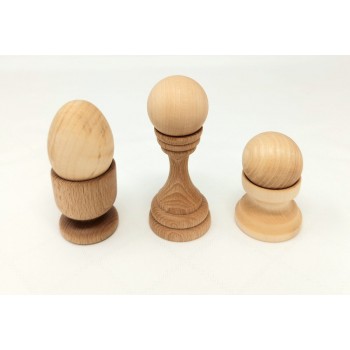 Wooden eggs, balls and bowls set