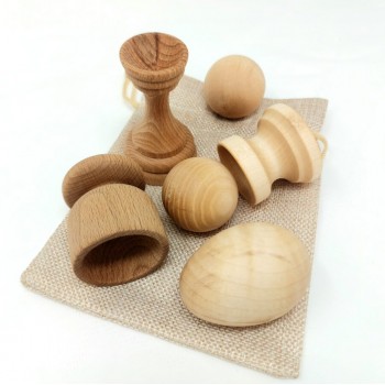 Wooden eggs, balls and bowls set