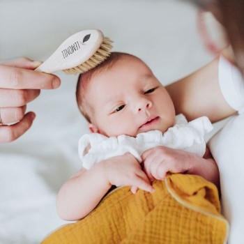 Baby Set: Goat Hair Brush + Muslin Cloth - LEMONII