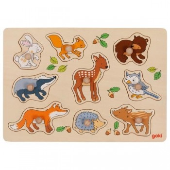 Goki Wooden Puzzle Forest Animals