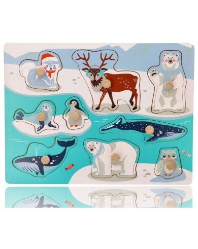 Koka puzle ar rokturiem Polar Animals